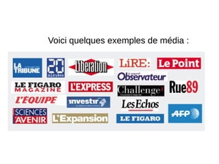 Voici quelques exemples de média :
 