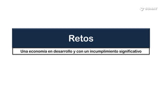 Retos
Una economía en desarrollo y con un incumplimiento significativo
 