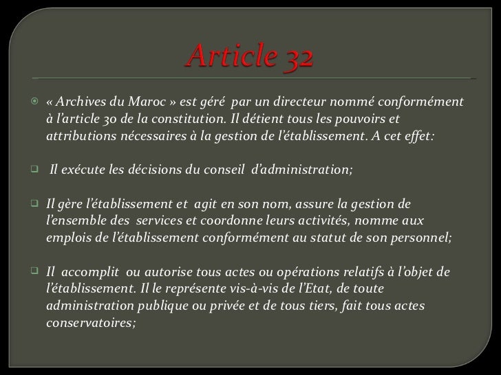 Exposé sur la loi marocaine des archives Exposé sur la loi marocaine des archives