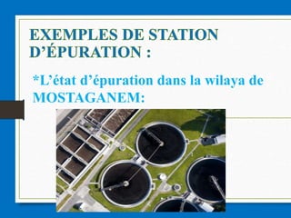 *L’état d’épuration dans la wilaya de
MOSTAGANEM:
 