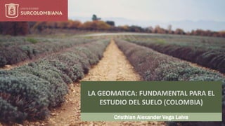 LA GEOMATICA: FUNDAMENTAL PARA EL
ESTUDIO DEL SUELO (COLOMBIA)
Cristhian Alexander Vega Leiva
 