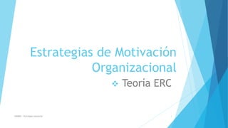 Estrategias de Motivación 
Organizacional 
 Teoría ERC 
UNIDEP - Psicologia Industrial 1 
 