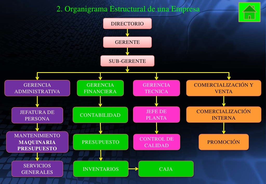 Expo tipos de empresa, organigrama estructural de una empresa