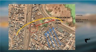 UBICACIÓN DEL
TERRENO -
PUNO
VIENTOS:
DE SUR-OESTE A
NOR-ESTE
N
 