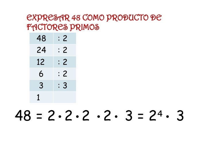 Expresa Como Productos Factores Primos
