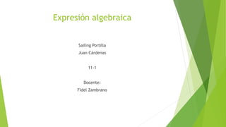 Expresión algebraica
Sailing Portilla
Juan Cárdenas
11-1
Docente:
Fidel Zambrano
 
