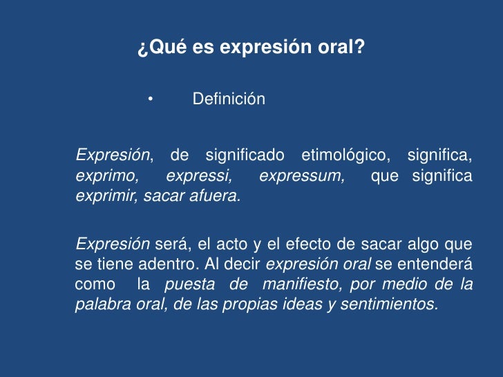 Expresión oral