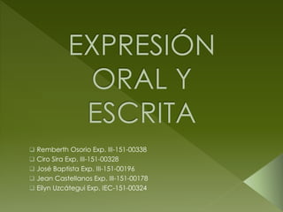  Remberth Osorio Exp. III-151-00338
 Ciro Sira Exp. III-151-00328
 José Baptista Exp. III-151-00196
 Jean Castellanos Exp. III-151-00178
 Eilyn Uzcátegui Exp. IEC-151-00324
 