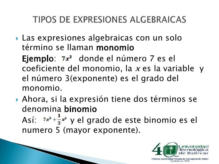 Expresiones algebraicas