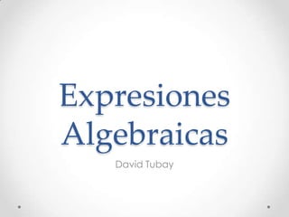 Expresiones
Algebraicas
David Tubay

 