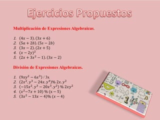 Expresiones algebraicas, Producto Notable