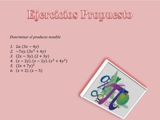 Expresiones algebraicas, Producto Notable
