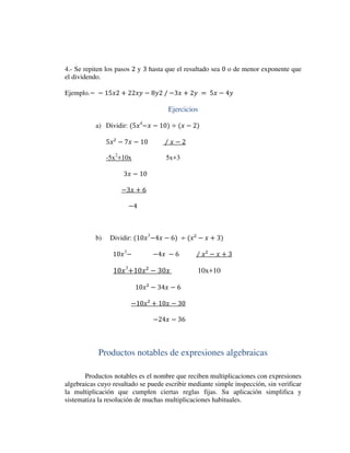 Expresiones algebraicas