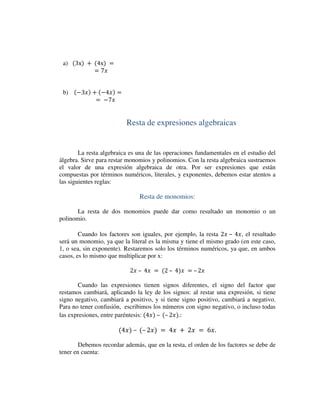 Expresiones algebraicas