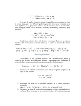 Expresiones algebraicas