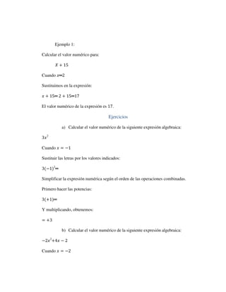 Expresiones algebraicas