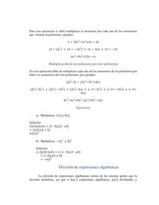 Expresiones algebraicas