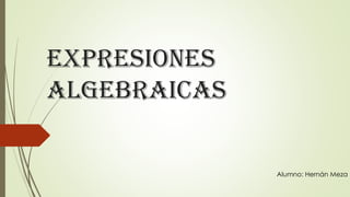 Expresiones
Algebraicas
Alumno: Hernán Meza
 