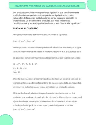 expresiones algebraicas matematicas 2024 | DOCX