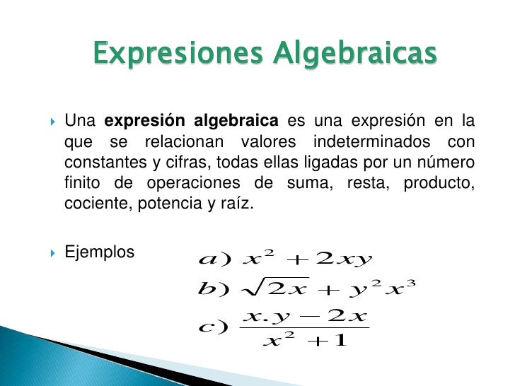 Expresiones algebraicas rol docente