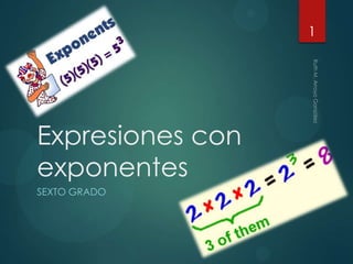 1

Expresiones con
exponentes
SEXTO GRADO

 