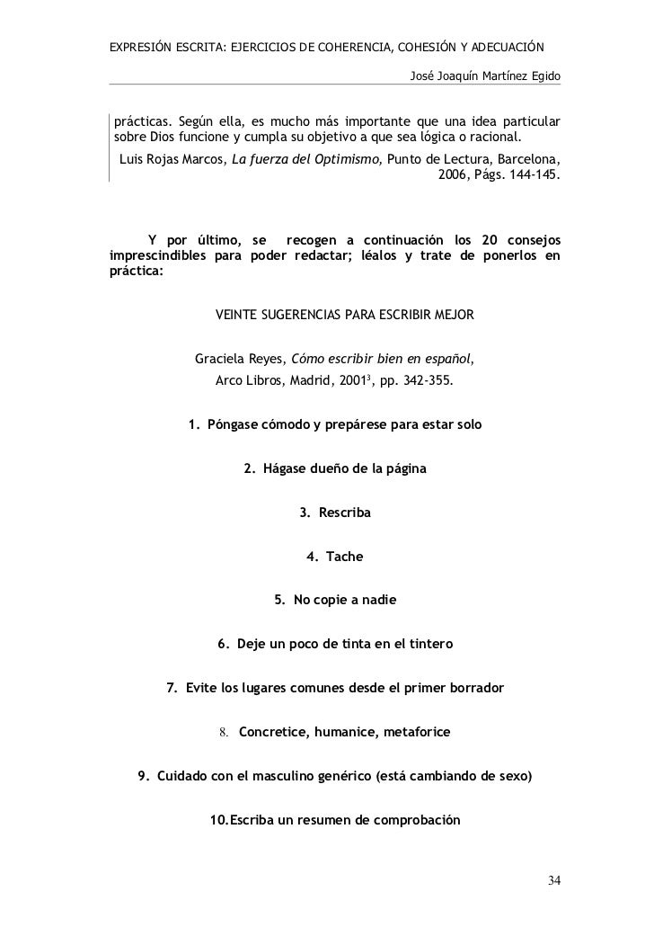 Ejercicios Coherencia Y Cohesión
