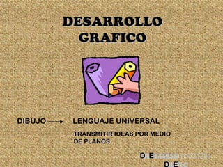 DESARROLLO GRAFICO DIBUJO   LENGUAJE UNIVERSAL TRANSMITIR IDEAS POR MEDIO DE PLANOS  