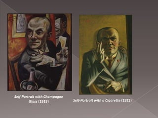 Self-Portrait with Champagne
         Glass (1919)          Self-Portrait with a Cigarette (1923)
 