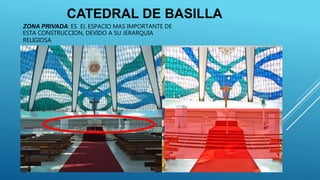 CATEDRAL DE BASILLA
ZONA PRIVADA: ES EL ESPACIO MAS IMPORTANTE DE
ESTA CONSTRUCCION, DEVIDO A SU JERARQUIA
RELIGIOSA
 