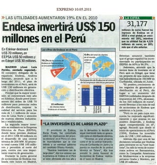 Endesa invertirá US$150 millones en el Perú