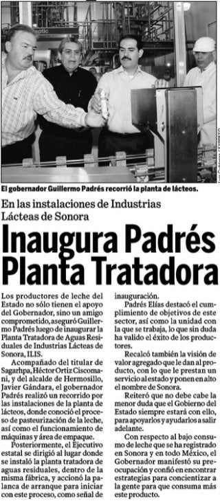 13-10-2009  Inaugura Guillermo Padrés Planta Tratadora.