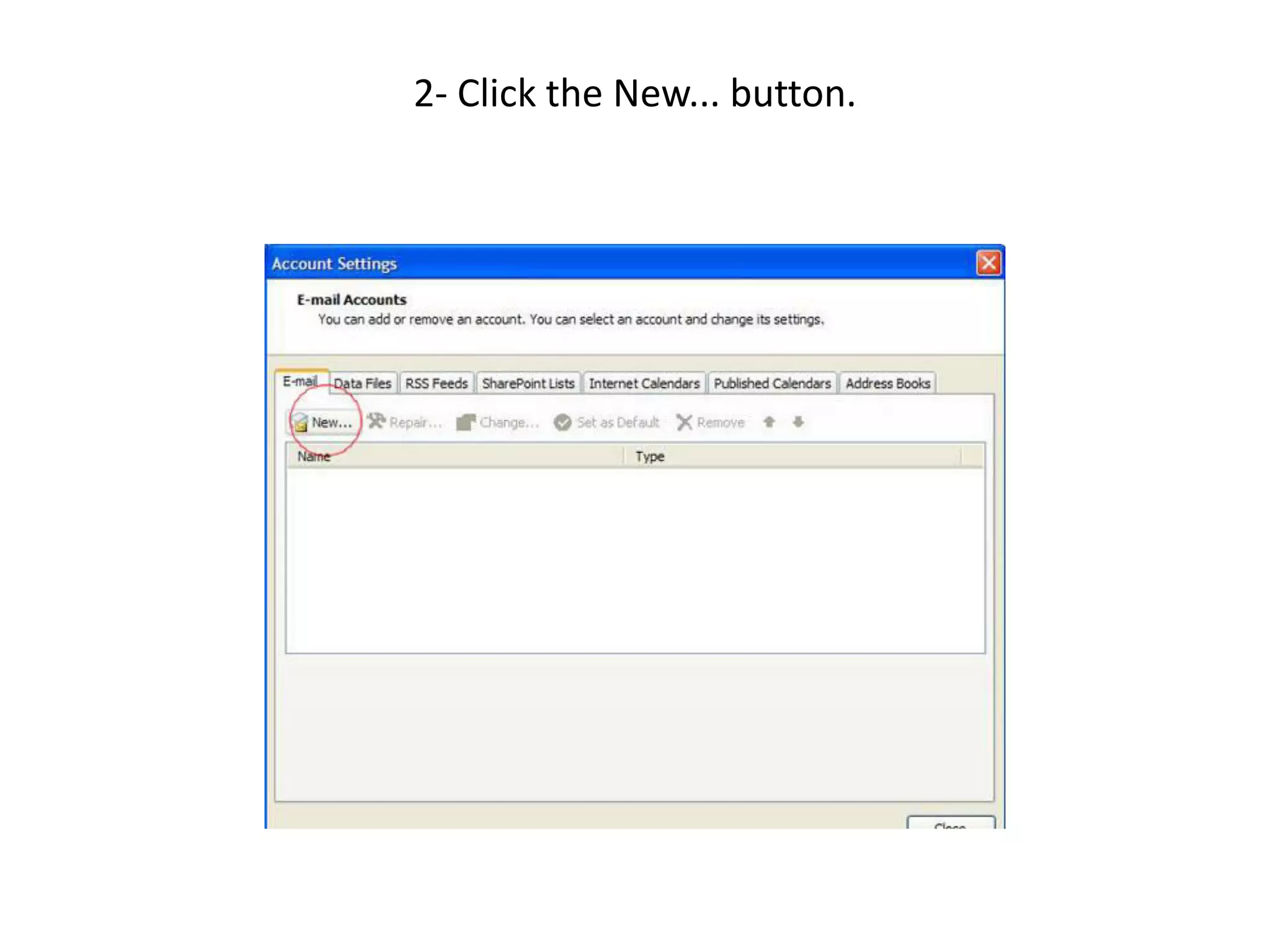 2- Click the New... button.