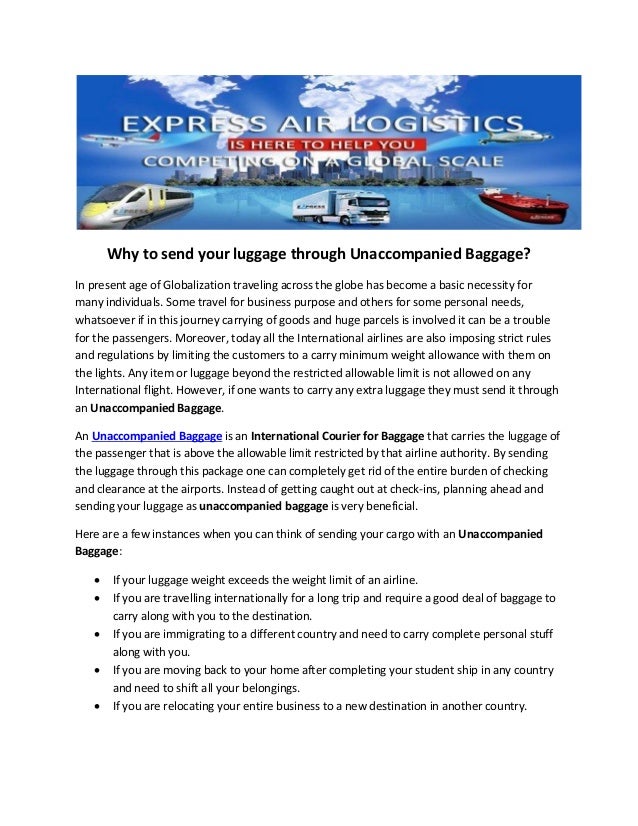 Why to send your luggage through Baggage?