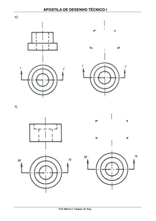 APOSTILA DE DESENHO TÉCNICO I
Prof. Márcio F. Catapan, Dr. Eng.
104
e)
f)
 