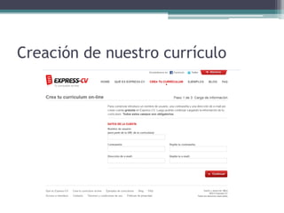 Creación de nuestro currículo
 