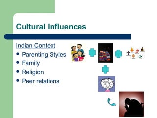 Cultural Influences
Indian Context
 Parenting Styles
 Family
 Religion
 Peer relations
 