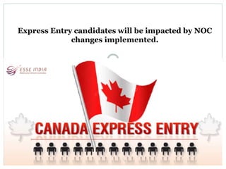 Express Entry candidates will be impacted by NOC
changes implemented.
 