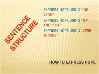 Hope Expression Expressing hope | PPT