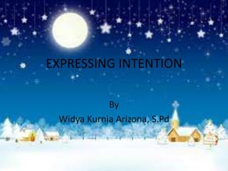EXPRESSING INTENTION
By
Widya Kurnia Arizona, S.Pd
 
