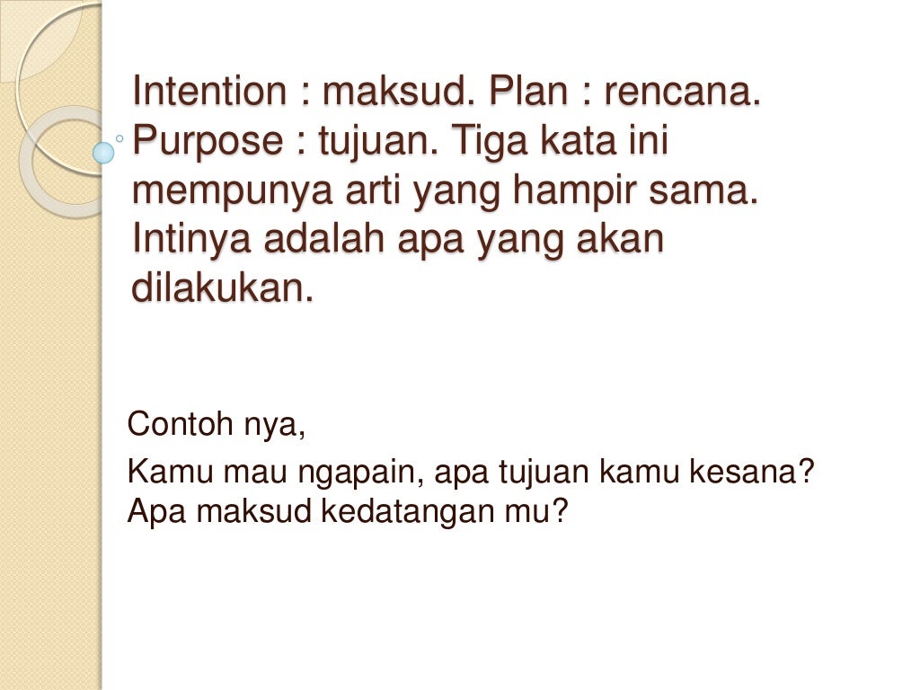 Expressing intention