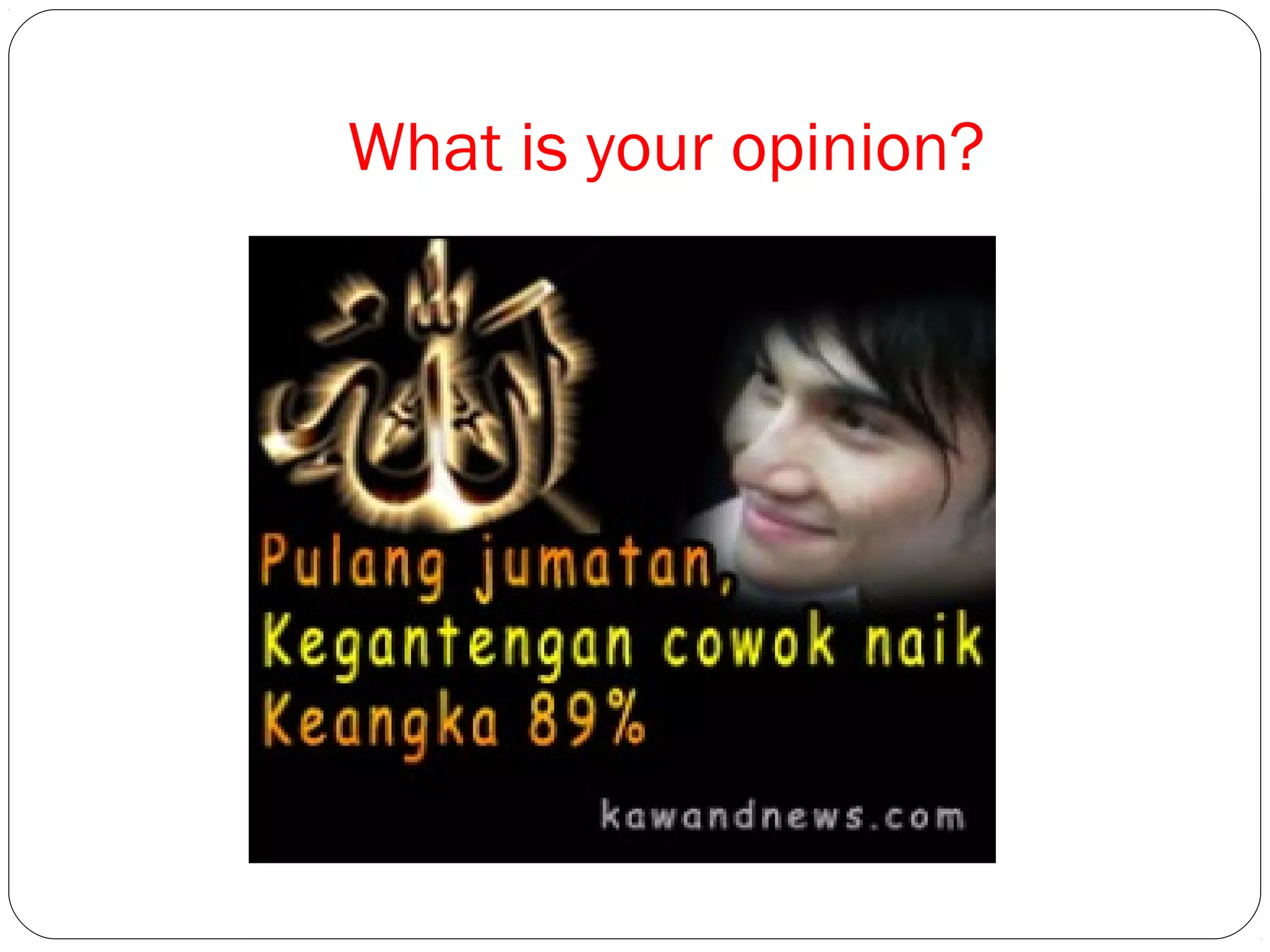 What is your opinion?
 