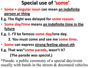 Some One Example Expressing quantity | PPTX