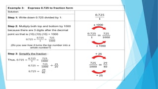 Expressing Rational Numbers from Decimal Form to Fraction Form | PPT