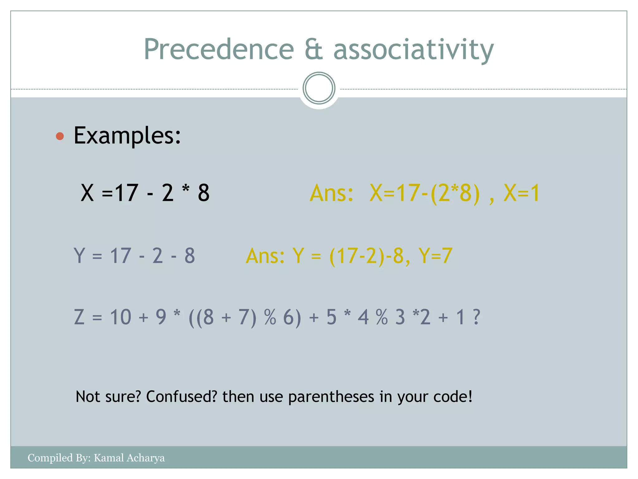 Expression and Operartor In C Programming | PPTX