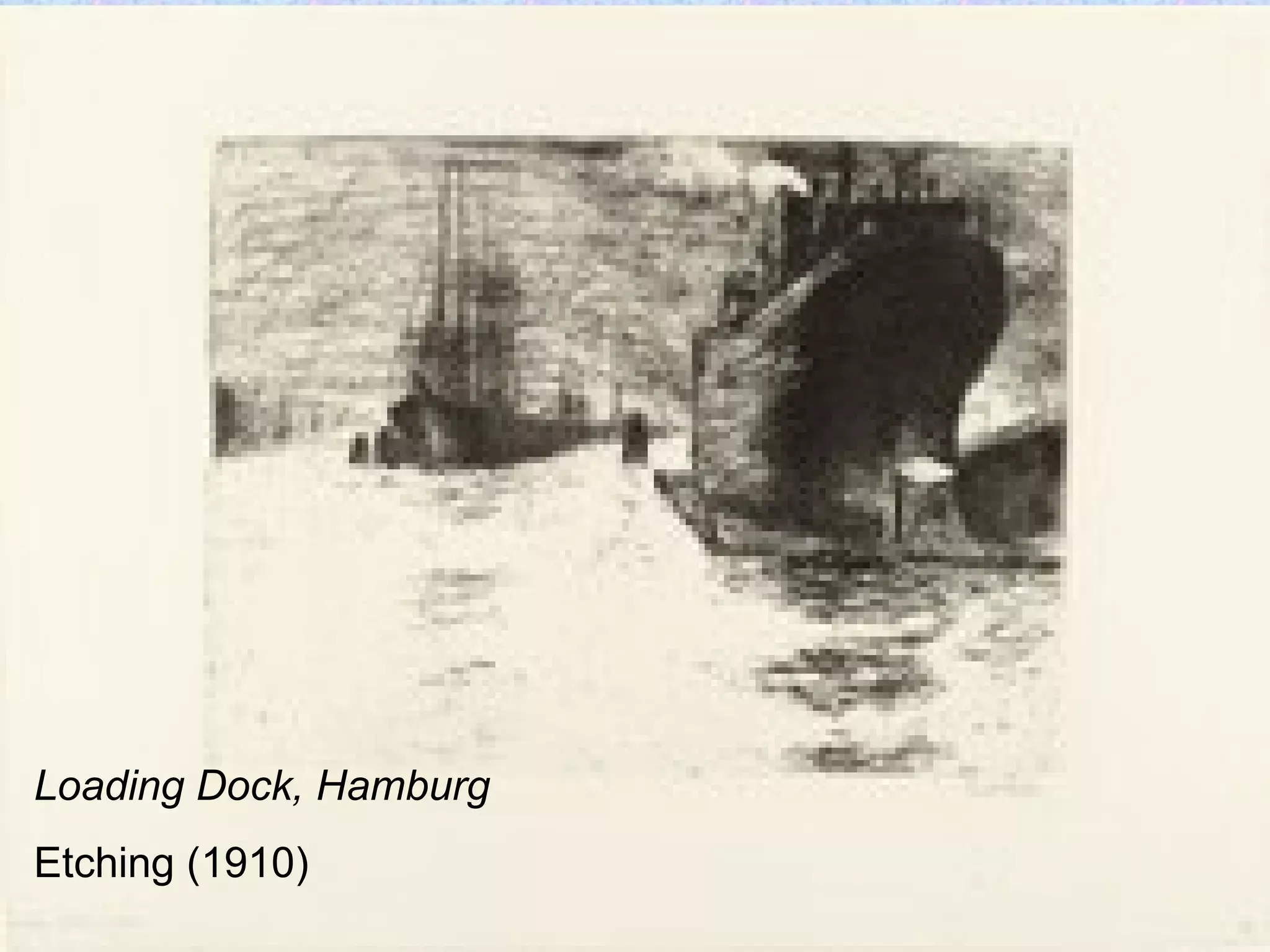 Loading Dock, Hamburg
Etching (1910)
 