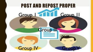 POST AND REPOST PROPER
Group 1 Group 1I
Group III
Group IV GroupV
 