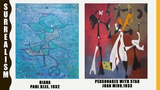 DIANA
PAUL KLEE, 1932
S
U
R
R
E
A
L
I
S
M
PERSONAGES WITH STAR
JOAN MIRO,1933
 