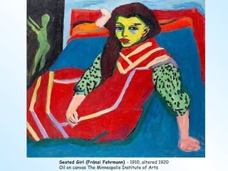 Seated Girl (Fränzi Fehrmann)  - 1910, altered 1920 Oil on canvas The Minneapolis Institute of Arts 