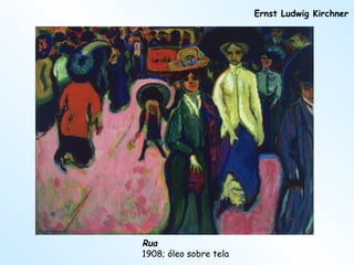 Ernst Ludwig Kirchner Rua 1908; óleo sobre tela 