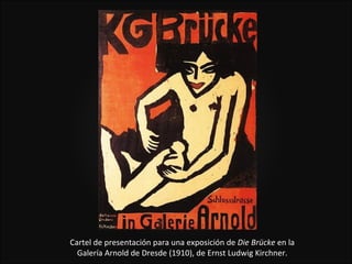 Cartel de presentación para una exposición de Die Brücke en la
  Galería Arnold de Dresde (1910), de Ernst Ludwig Kirchner.
 